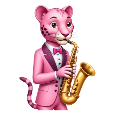 pink panther plays the saxophone sticker