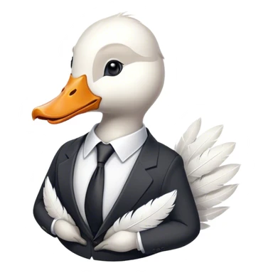 Goose wearing a business suit sticker