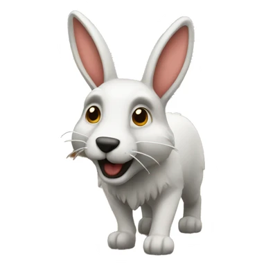 conejo escapando de un lobo sticker