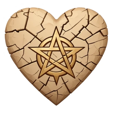 beige heart satanic sticker