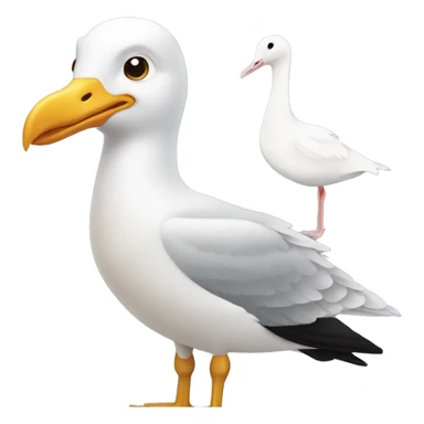  A Seagull holding a white duck  sticker