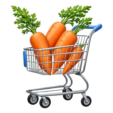 Shopping cart with carrot inside
 sticker