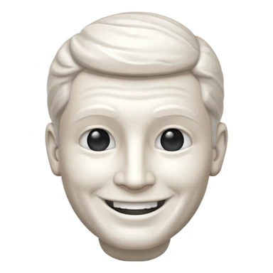 Marble style statue of man head happy full white sticker