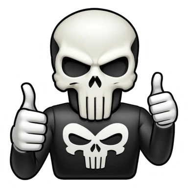 Punisher skull thumbs up sticker