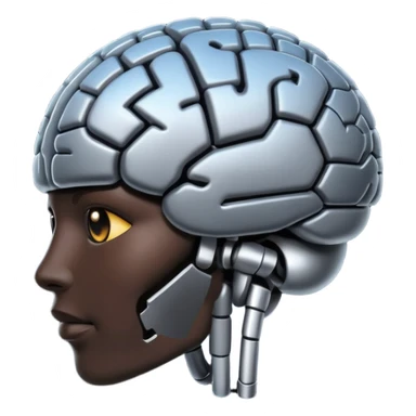   Create an emoji in which it is representing AI brain in black color professional and luxury  AI sticker