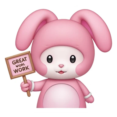 my melody with sign that says great work sticker