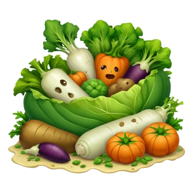 spoiled pile of half eaten vegetables  sticker
