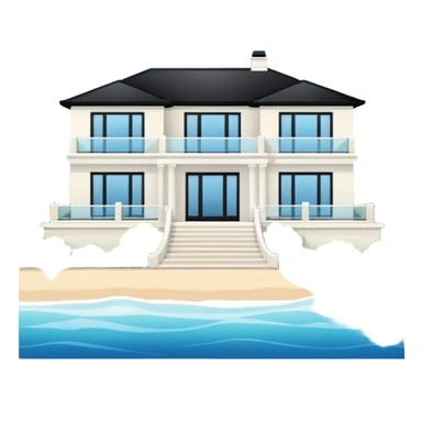 white seaside luxury villa sticker