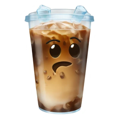 iced coffee with ice in a see through cup sticker