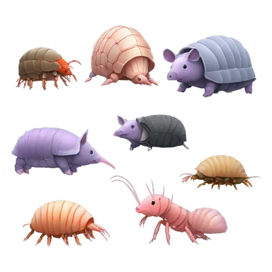 Lavender gray Pig armadillo isopod lobster shrimp fanned tail pig armadillo darth Vader face sticker