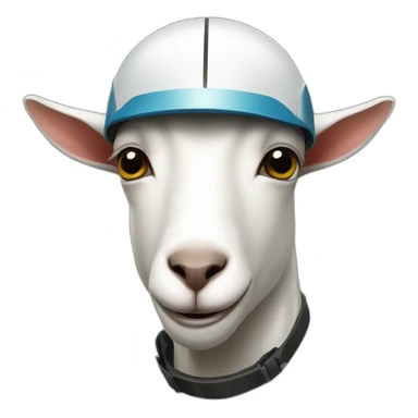 goat with a racing helmet sticker