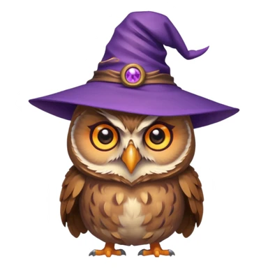 owl wear purple wicth hat sticker
