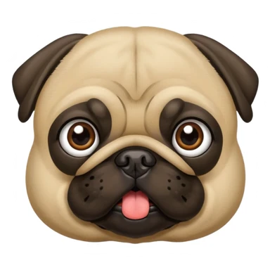 Pug fofo com pote de ração sem nada dentro sticker