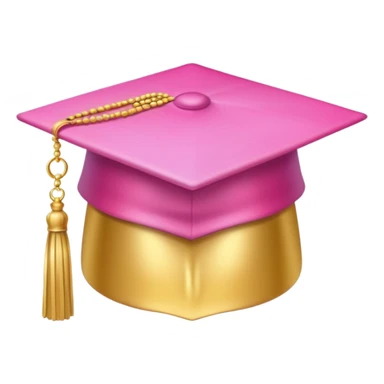 Pink light gradient gradation hat with gold tassel sticker