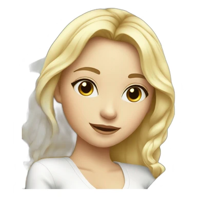 cute blonde girl in a white BMW car sticker