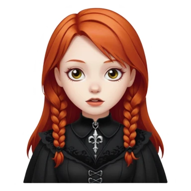 red headed girl with ghotic clothes sticker