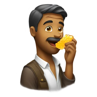A man licking honey  sticker