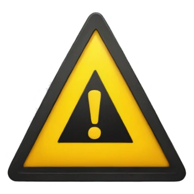 a yellow danger sign in a triangle form with an exclamation point sticker