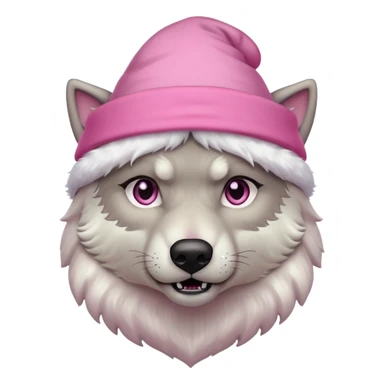 a dire wold with pink night cap sticker