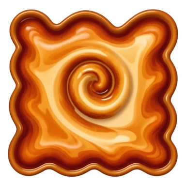 enchilada sauce, swirl or puddle, rich reddish-brown, smooth thick texture, glossy, velvety, gentle ripples, deep earthy red, no dish, spoon, garnish, or faces, clean 3D, soft shadows, transparent background, emoji scale sticker