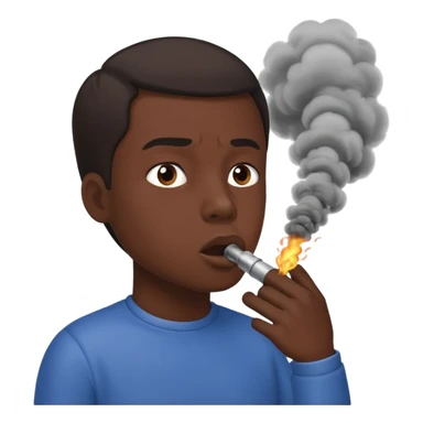 A face that inhales exhaust fumes with power sticker