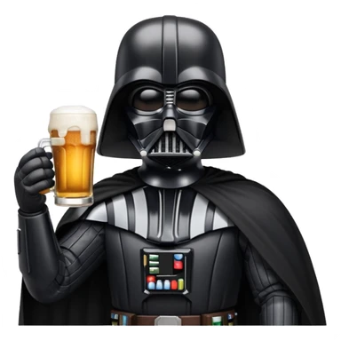 Darth Vader drinking a beer sticker