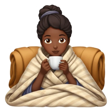 black girl wrapped in blanket drinking tea sticker