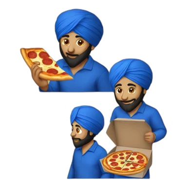 sikh guy eating a pizza sticker