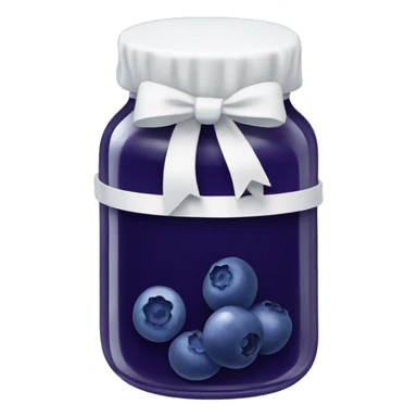 Jar of blueberry jelly with a white bow on it  sticker