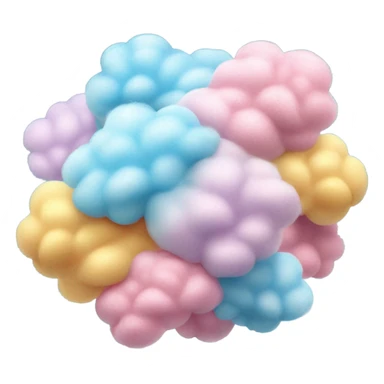 Cotton candy realistic cloud raining candy  sticker