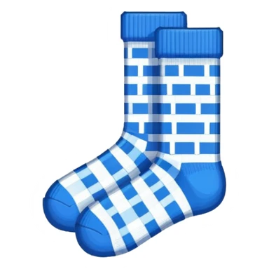 A pair of socks emoji, drawn with an 8-bit pixelated look, similar to early video game sprites. sticker