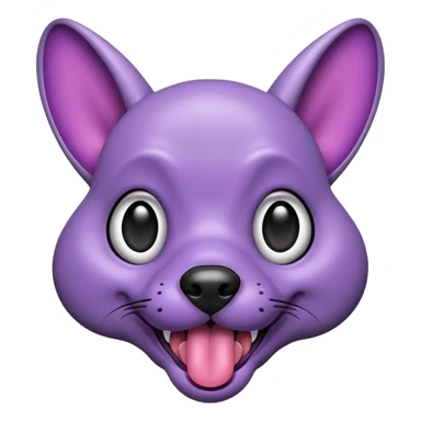 alien dog purple very big folded ear and tongue sticking out sticker