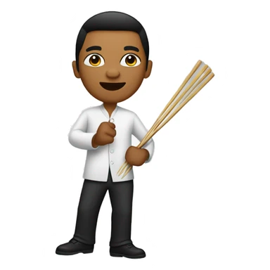 blasian guy holding chopsticks salsa dancing sticker