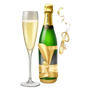 New year flute champagne sticker