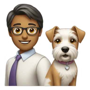 Man with glasses anda woman with a westie dog girl sticker