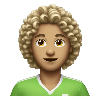 White Tennis player with curly wavy hair and slight freckles sticker