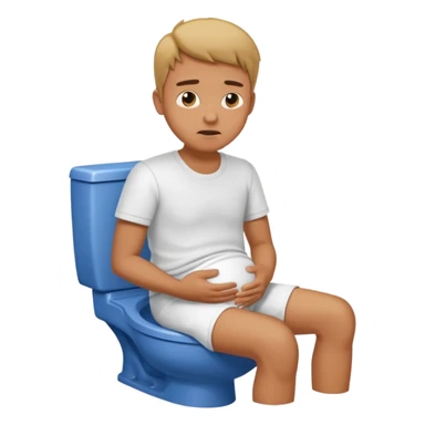 Man siting in a toilet bowl for diarrhea  sticker