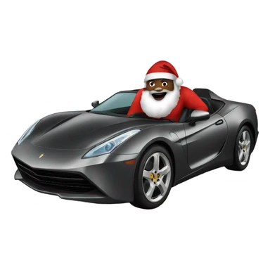 black santa in a sports car sticker