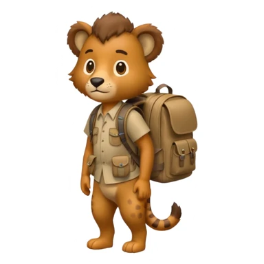  Safari Animal with Backpack  sticker