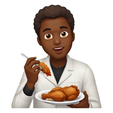 Black guy eating chicken  sticker