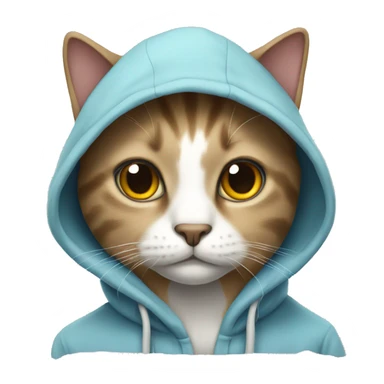 A cat wearing a hoodie sticker