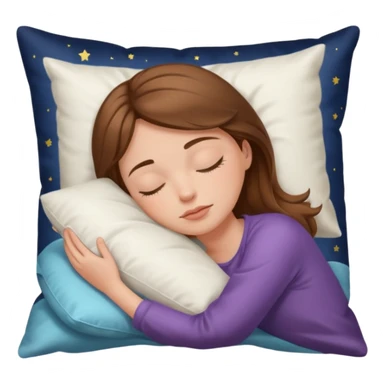 sleeping beauty brown-haired white girl peaceful sleep silk pillow sticker
