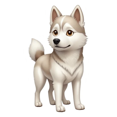 White with brown husky dog with pointy ears sticker