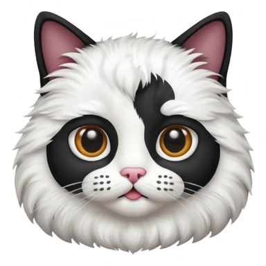 Black and white cat with mustache  sticker