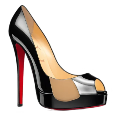 Louboutin Black patent Leather Lady Peep Toe Platform sticker