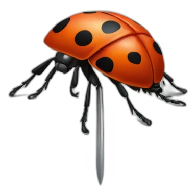 une coccinelle avec une arme sur son dos  sticker