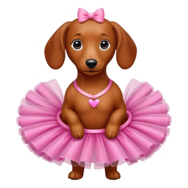 Red dachshund wearing a tutu  sticker