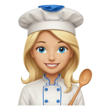 Sexy Long Blonde hair blue eyed female chef sticker