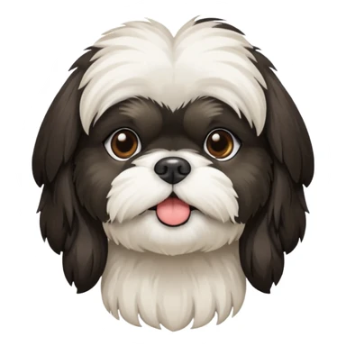 Black and white shih tzu sticker