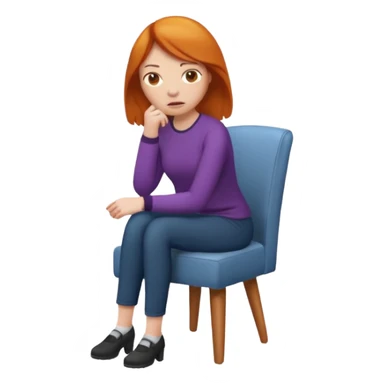 ginger woman sitting on chair looking awkard sticker